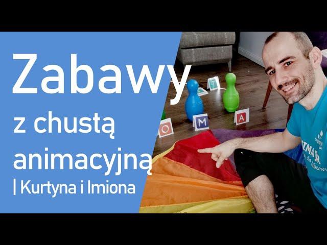 Kurtyna CHUSTA animacyjna i kolorowe LITERKI [POZNAJMY SIĘ] zabawy animacje dla dzieci