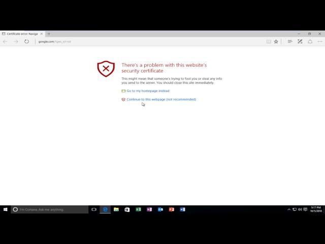 How To Fix "There Is A Problem With This Websites Security Certificate"