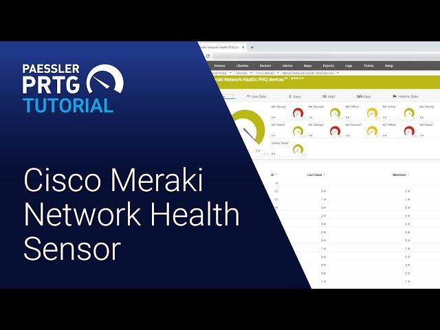 PRTG Tutorial - Cisco Meraki Network Health Sensor