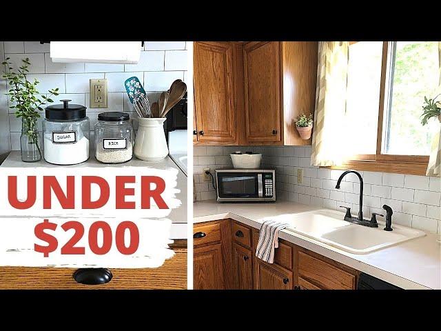 KITCHEN MAKEOVER UNDER $200! - 5 DIY Kitchen Update Ideas on a Budget