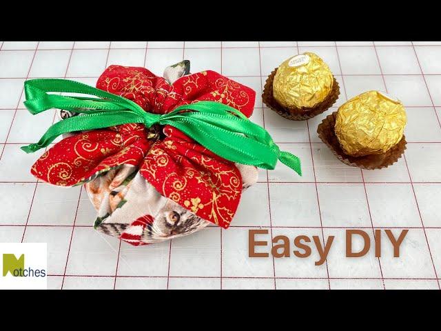 Quick and Easy DIY  Petal Drawstring Gift Bag  - Christmas Gift Bag