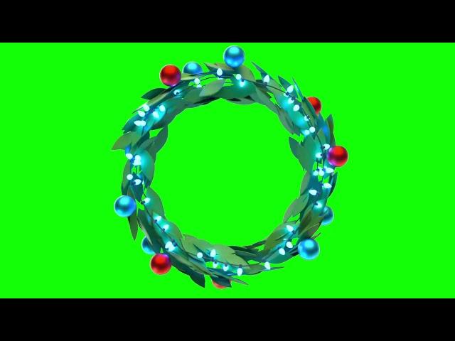 Animated Christmas Tree Round Lights Green Screen | Animated Round String Lights | 5 Minute Edit