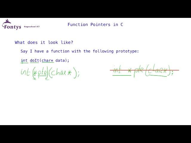 function pointers in C