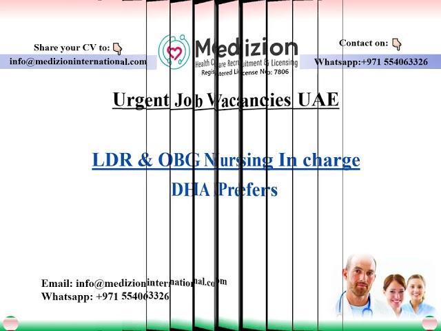 Latest vacancies: UAE: Consultant/SPecialist Doctors and Nursing professionals