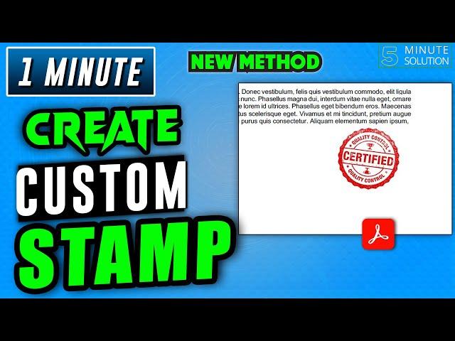 How to create a custom stamp in pdf 2024 | Adobe acrobat tutorial