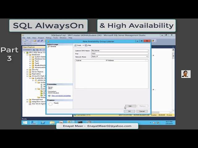 SQL AlwaysOn High Availability Group -  Part 3  -  step by step