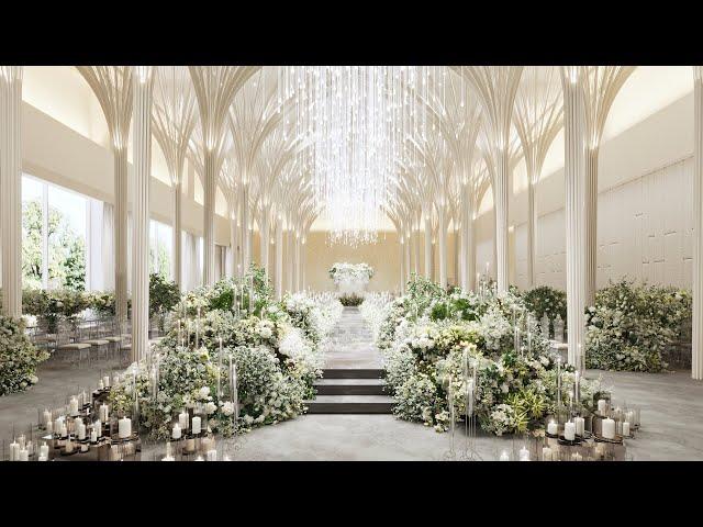 Wedding ceremony decoration 3d animation