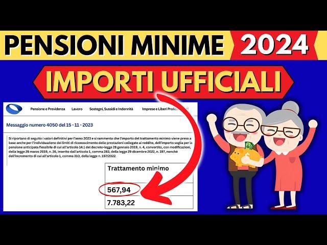 AUMENTO PENSIONI MINIME 2024IMPORTI UFFICIALI️NUOVE CIFRE ESATTE