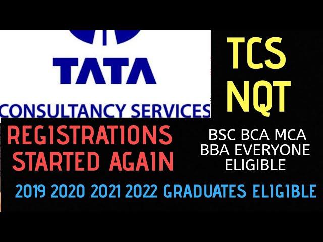 TCS NQT Registrations started again || TCS NQT January February 2021