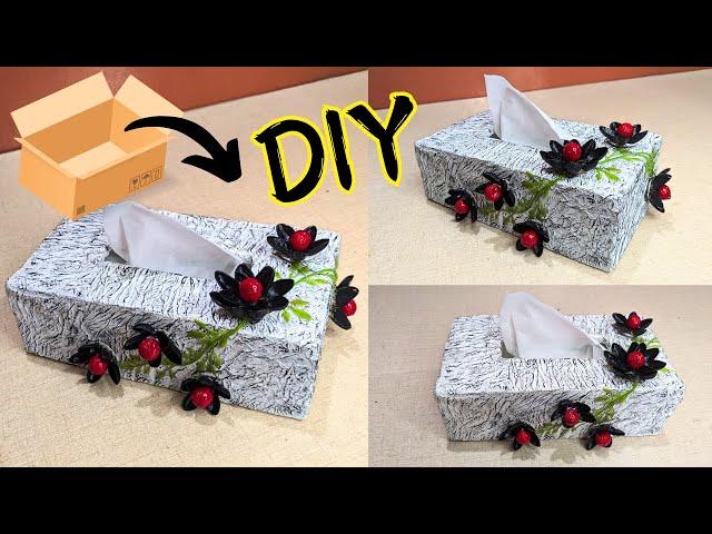 HOW To Make Eco-Friendly Cardboard Tissue Box // Home Decor