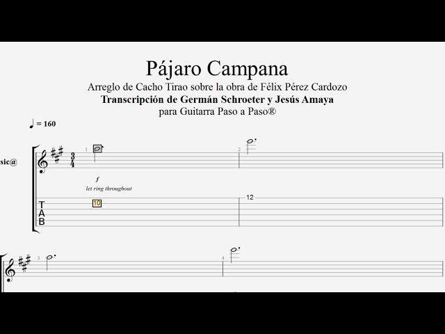 Pájaro Campana - Cacho Tirao - Tablatura por Jesús Amaya...