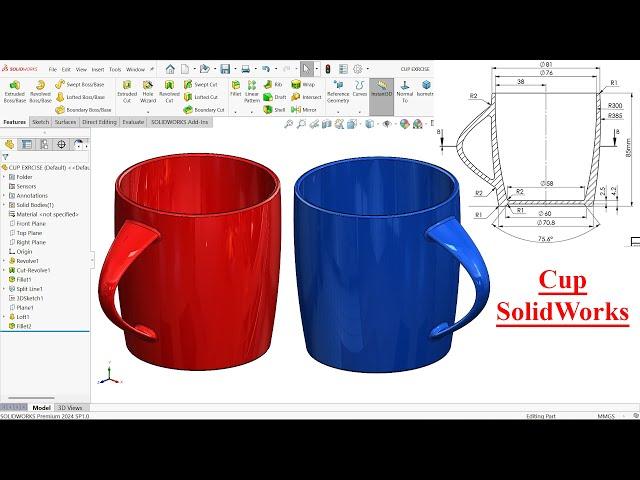 SolidWorks Tutorial-Cup Modeling