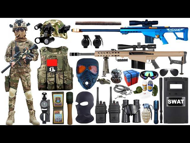 Special police weapon toy set unboxing | Barrett sniper rifle | hunting rifle | Glock pistol | bomb