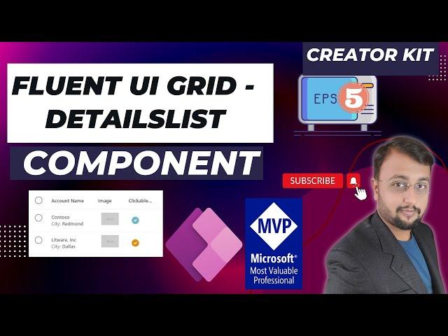 Fluent UI Details List Component in Canvas App | Creator Kit - Episode 05