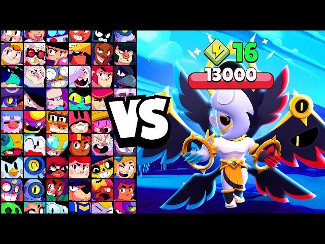 DARK ANGEL EDGAR vs ALL BRAWLERS! With 16 POWER-UPs! | Brawl Stars