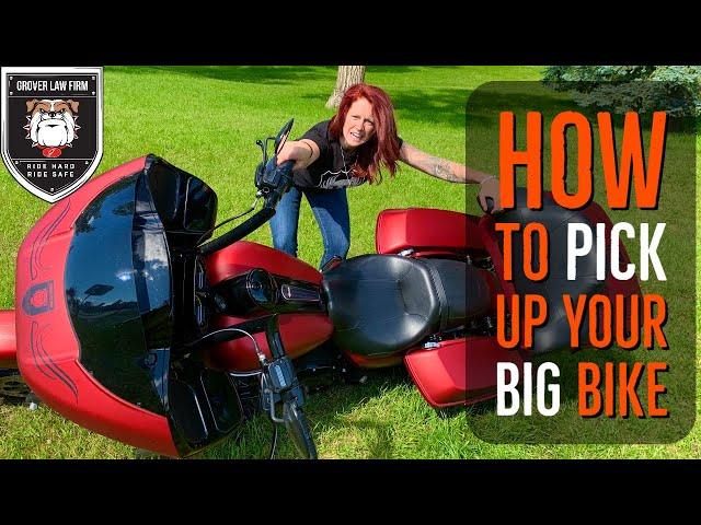 How to pick up BIG Motorcycle -Girl Picks up Huge fallen bike