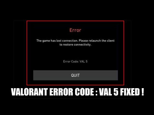 How to Fix Valorant Error Code 5 in 4 Simple Method