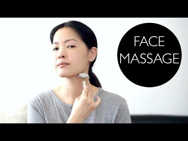 Facial Lymphatic Drainage Massage Using Jade Roller!