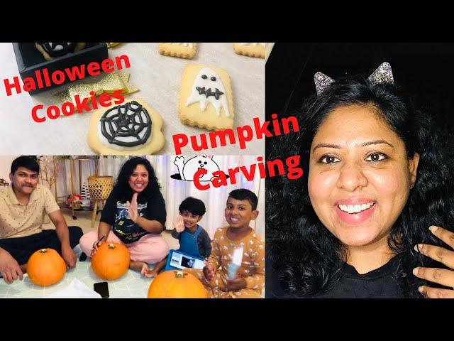 Pumpkin Carving with Family in Australia/Halloween Cookies #Halloweencookies#pumpkincarving