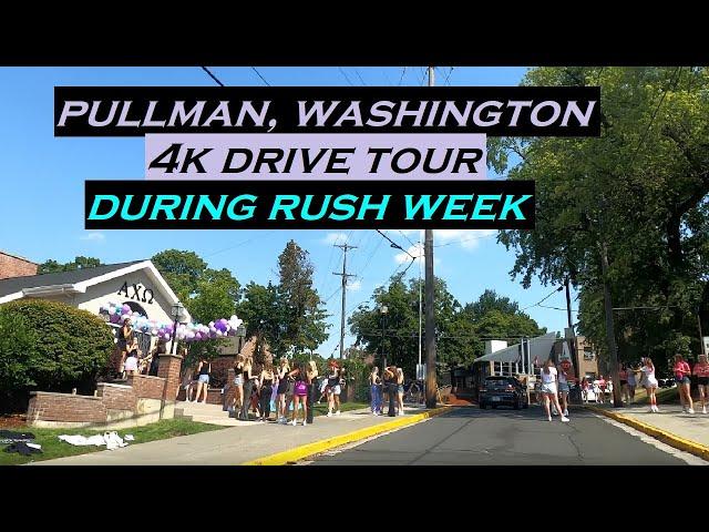 Pullman, Washington | 4k Driving Tour | During Rush Week | Dashcam | Fraternity Sorority | WSU