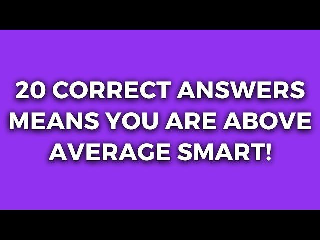 Only People Over 60 Years Old With A High IQ Can Pass This Quiz