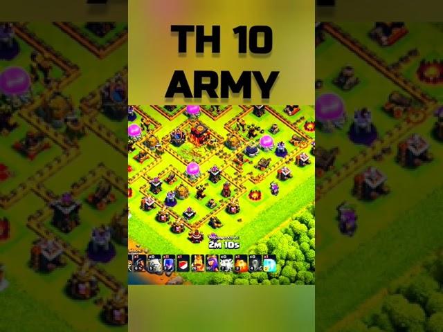 COC TH 10 Best Army For Trophy Pushing#shorts #clashofclans #coc