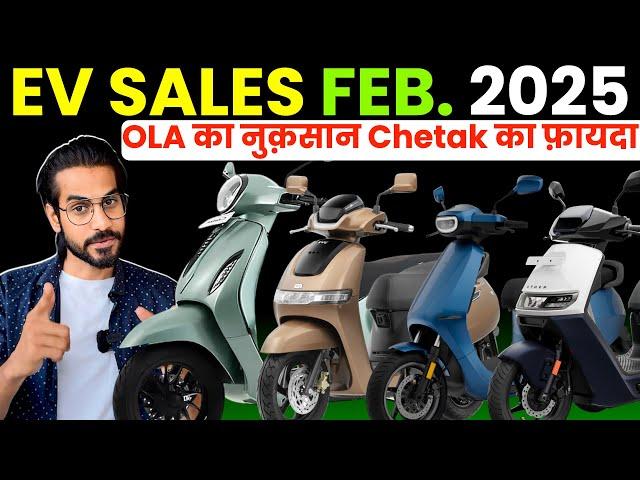 TOP 10 ELECTRIC VEHICLES IN INDIA| EV SALES FEBRUARY 2025 | CHETAK ON TOP #abhishekmoto #evsales