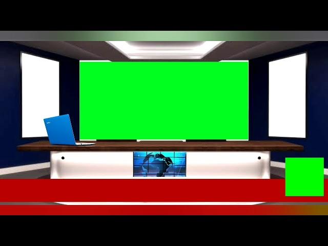 News Studio Green Screen #3 |Laptop Green Screen Studio #GreenScreen #ChromaKey #NewsStudio