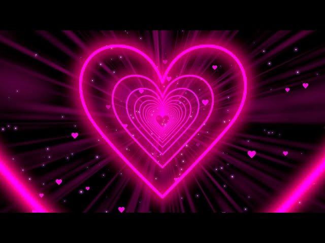 Heart TunnelPink Heart Background | Neon Heart Background Video | Wallpaper Heart [10 Hours]