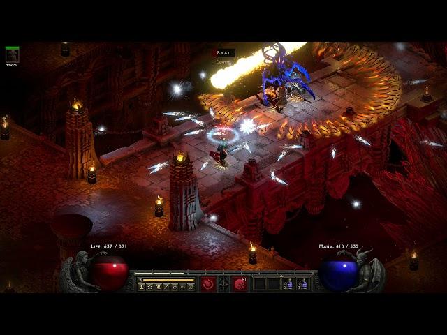 Diablo 2: Resurrected - Hell Mode Baal Boss Fight (Solo Sorceress)