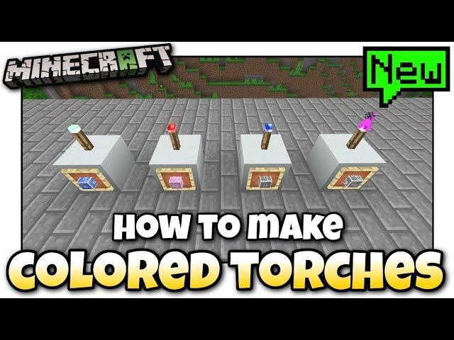 Minecraft - HOW TO MAKE COLORED TORCHES [ Tutorial ][ Chemestry ] MCPE / Xbox / Bedrock