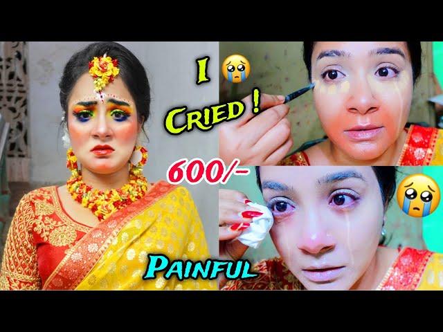 I Went to The *WORST* Reviewed *HALDI* Makeup Artist  *I CRIED*  GONE Painful  Rs. 600/-