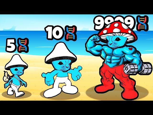 ЭВОЛЮЦИЯ КОТА СМУРФА (ШАЙЛУШАЙ), МАКСИМАЛЬНЫЙ УРОВЕНЬ! | Smurf Cat Rush