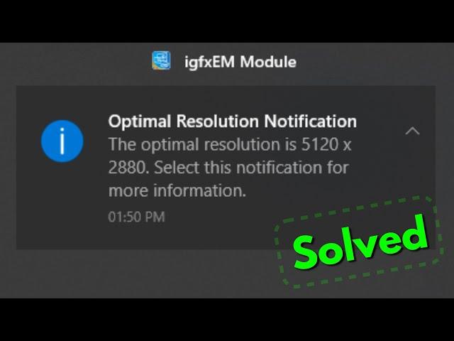 Turn off optimal resolution notification || Optimal Resolution Keeps Popping up Problem Windows 10