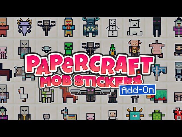 Collect Every Mob as a Sticker! Minecraft Bedrock Papercraft Showcase!