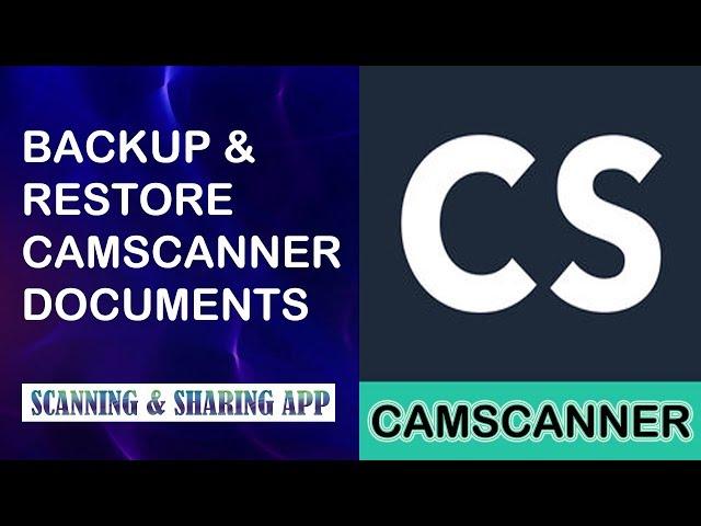 Scan and backup document in pdf || Backup and restore files in CamScanner || Recover lost files