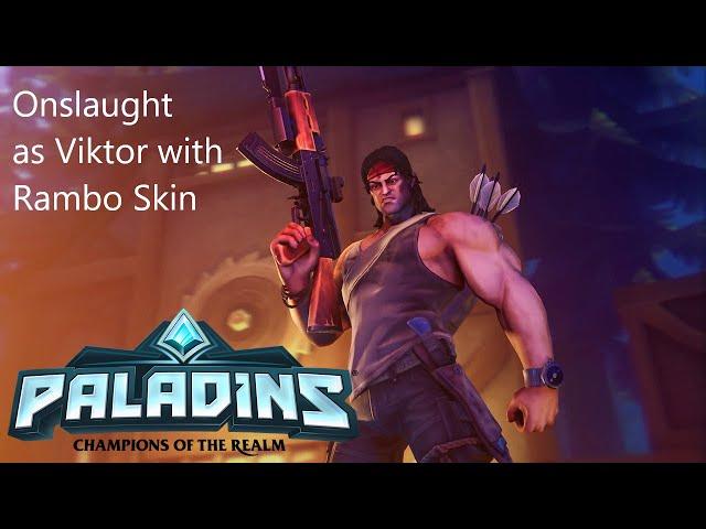 Paladins Champions of the Realm PlayStation 4 Onslaught Gameplay as Viktor with Rambo Skin