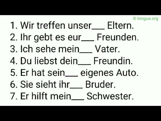 Deutsch lernen, Grammatik, Nominativ, Akkusativ, Dativ, wer wen wem, Übungen, Prüfung, einsetzen,