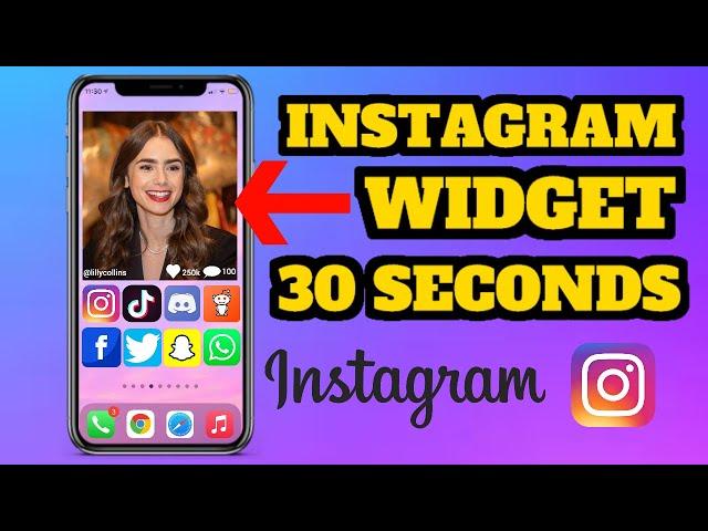 FREE Instagram IOS Widget in 30 SECONDS TUTORIAL 2021