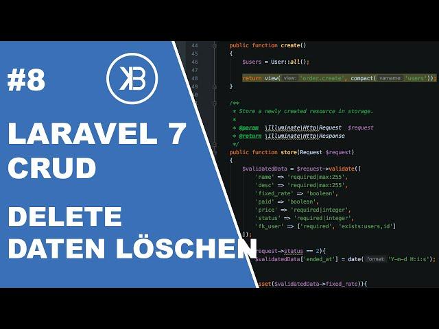 Laravel 7 CRUD Tutorial | #8 Delete data in Database