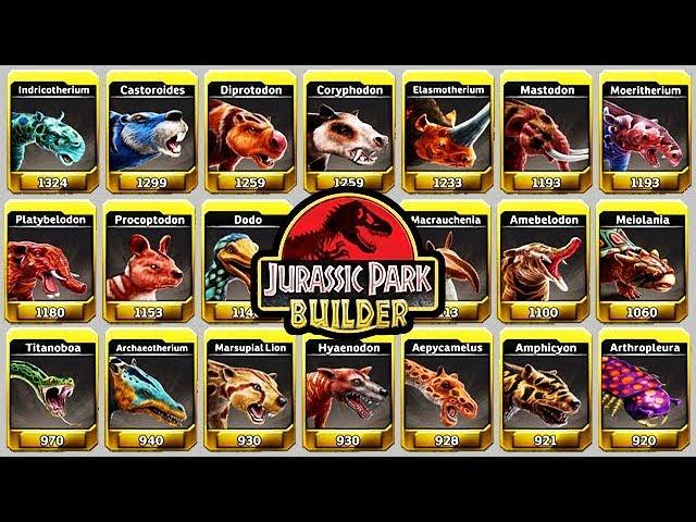 ALL MAX LEVEL 40 GLACIERS (JURASSIC PARK BUILDER)