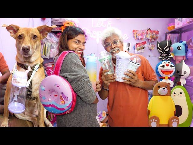 Visiting my Daughter's பொட்டி கடை | Cute Stationeries | Let's Prop Store