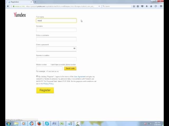 How to create YANDEX account