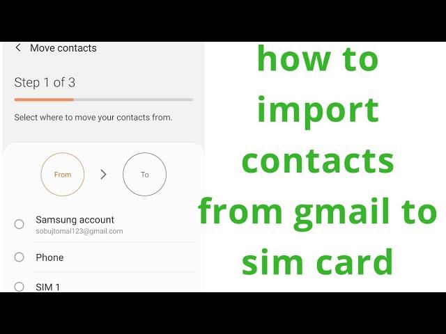 how to import contacts from gmail to sim card