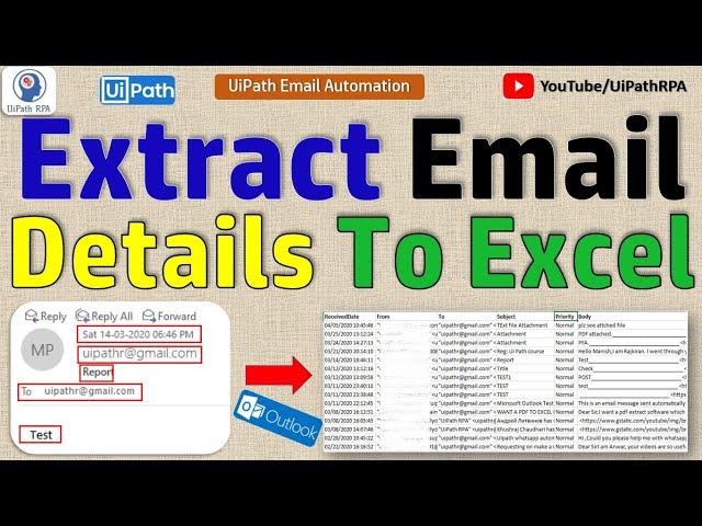 Extract Email Details To Excel In UiPath | Outlook Email Tutorial | UiPathRPA