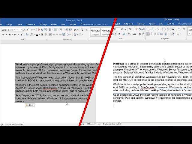 How to remove background color in word after copied text