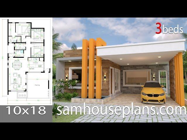 House Plans 10x18 with 3 bedrooms Full Plans