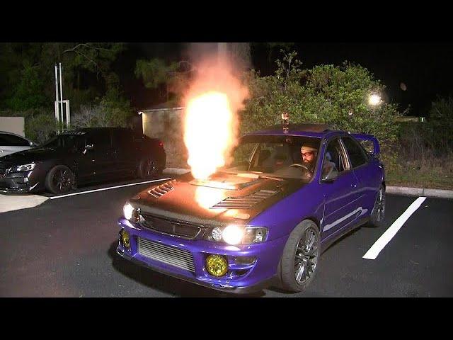 Boostaholics GC8 hood dump spits MASSIVE flames! (Bonus: how to setup crackle / burble tune )