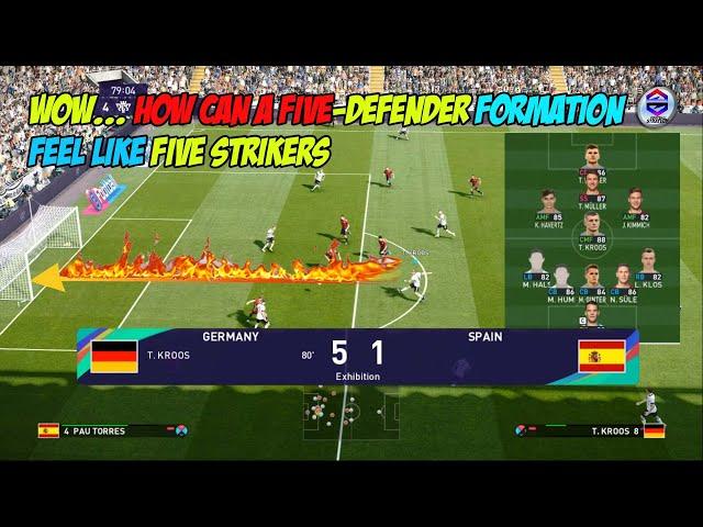 Germany's best formation and tactics with five defenders like five strikers | eFootball PES 2021