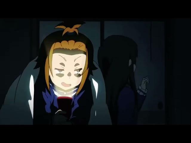 K-On! Ritsu and Sawako scares mio in the dark with the flashlight!! (English Dub!)